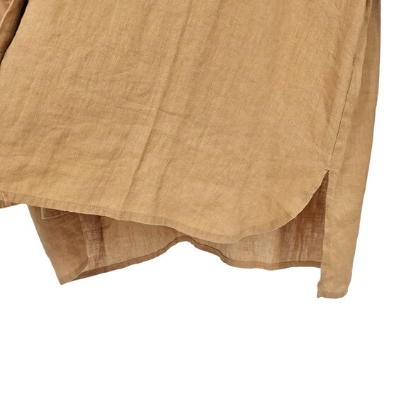 J.Jill Love Linen Button Up Shirt L Yellow Ochre Relaxed Fit Coastal Lagenlook - Picture 11 of 13